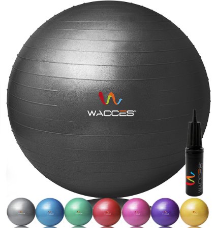 Wacces Anti-Burst Fitness Exercise Stability and Yoga Ball with Pump