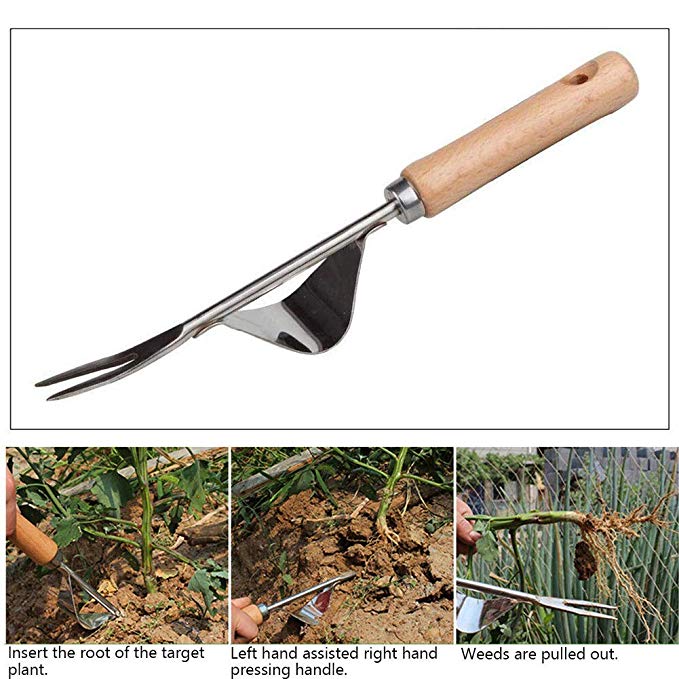 Alanfox Garden Hand Weeder, Stainless Manual Weed Puller Bend-Proof, Fast and Labor-Saving Premium Weeding Tools, Ergonomic Handle Non-Slip Garden Tool