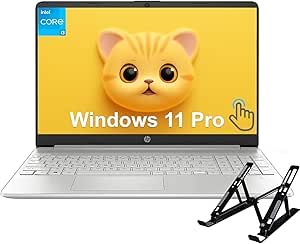 HP 2024 Newest Business Laptop, 15.6" HD Touchscreen, i3-1215U, 8GB RAM, 512GB SSD, lntel UHD Graphics, Bluetooth, Wi-Fi 5, Windows 11 Pro, with Laptop Stand