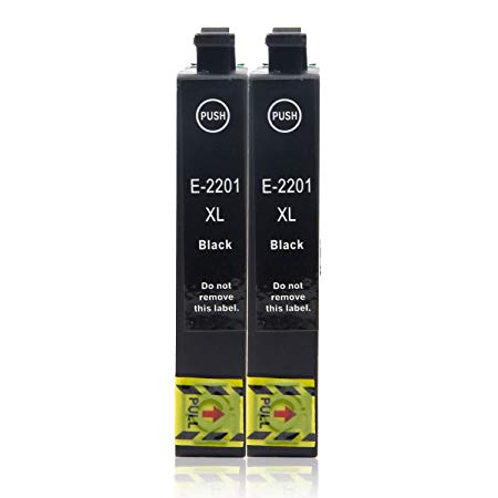 Topcolor 2 Pack Black Ink T220 Remanufactured Ink CartridgeS for Epson 220XL 220, Work with Epson Workforce WF-2630 WF-2750 WF-2760 WF-2650 WF-2660 Expression XP-420 XP-320 XP-424 Printer