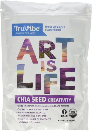 TruVibe 100 Organic Raw Chia Seeds 1lb 16oz
