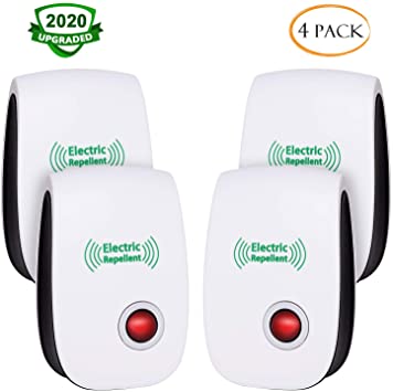 CIVPOWER 2020 Upgraded Ultrasonic Electronic Repellent, Pest Control Repeller Plug in Indoor Usage, Best Pest Controller to Bugs, Insects Mice, Ants, Mosquitoes, Spiders, Rodents and Roach(4 Packs)