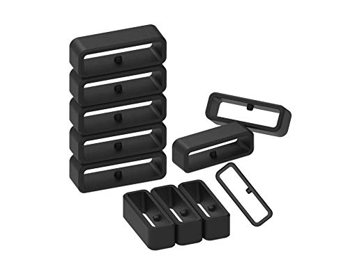 Replacement Secure Rings for Garmin Forerunner 35 Watch Bands(Pack of 10) Silicone Connector Keepers Fastener Ring Holders Loop for Garmin Forerunner 35 Smartwatch,Black