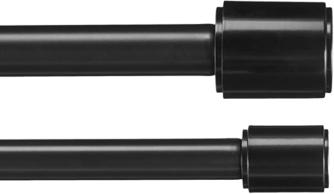 AmazonBasics 1" Double Curtain Rod - 36" to 72", Black