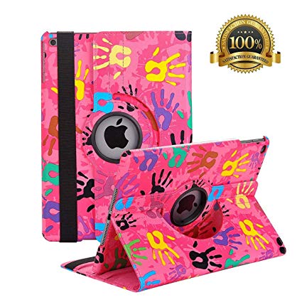 New iPad 9.7 inch 2018 2017/ iPad Air Case - 360 Degree Rotating Stand Smart Cover Case with Auto Sleep Wake for Apple iPad 9.7" (6th Gen, 5th Gen)/iPad Air (Palm)