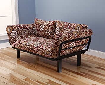 Best Futon Lounger - Versatile Positions - Sit Lounge Sleep - Smaller Size Piece of Furniture is Perfect for Bedroom Studio Apartment Guest Room Covered Patio Porch (ROCKIN)