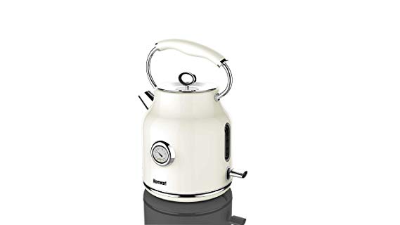 Electric Kettle Stainless Steel Stylish | 1.7 Liter | Homeart Temperature Gauge Kettle (Cream)