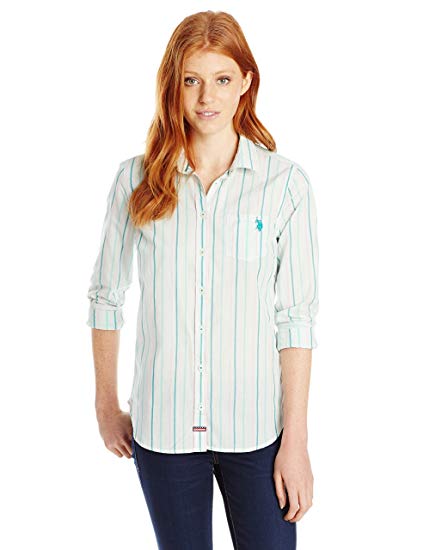 U.S. Polo Assn. Juniors'  Long Sleeve Striped Poplin Woven Shirt