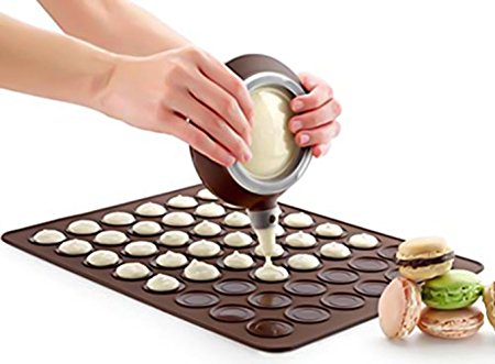 SMYLLS French Macaroon Baking Sheet Set-DIY Silicone Cake,Cookie Chocolate Maker (1, black)
