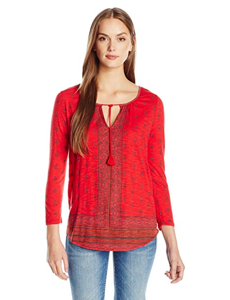 Lucky Brand Women's Foulard Scarf Peasant Top