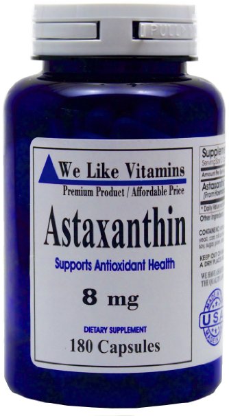 Pure Astaxanthin 8mg 180 Capsules Best Value