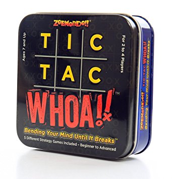 Zobmondo!! Tic Tac Whoa!! 5-in-1 Strategy Card Game for Families and Kids | Fun for Boys and Girls | Makes a Great Gift