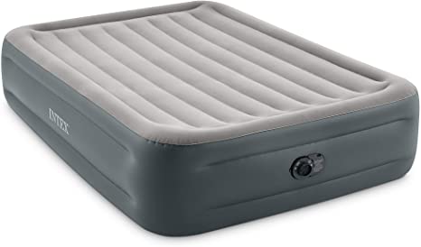 Intex Dura-Beam Plus Series Essential Rest Airbed with Internal Electric Pump, Bed Height 18", Queen