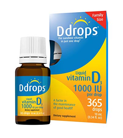 Ddrops 1000 IU Drops, 365 Count (0.34fl.oz/10ml)