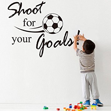 Binmer(TM)New Shoot For Your Goals Football Soccer Removable Decal Wall Sticker Home Decor