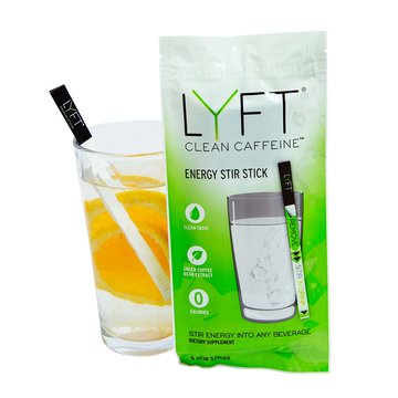 pureLYFT Energy Stir Sticks - Clean Caffeine Supplement - Zero Calories - All Natural (1 Package, 6 Sticks)