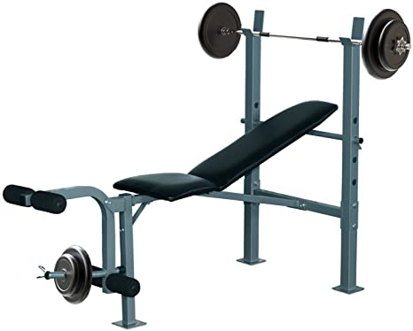 HOMCOM Banco de Musculación Banco de Pesas Maquina de Fitness Entrenar Musculos 165x68x114cm con Respaldo Regulable Espuma