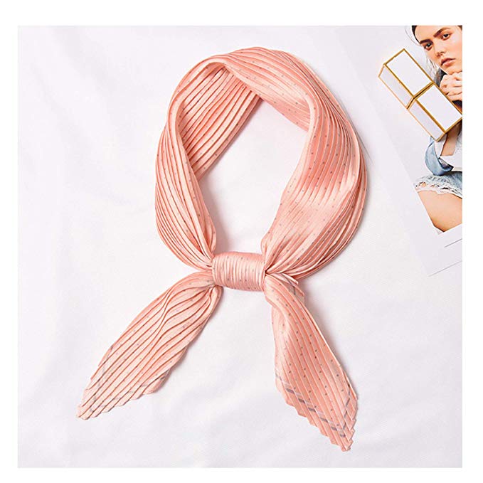 Beautiful Pleated Silk Scarfs for Women, 27 Colorful Choices, Fashion Bandana Headband Hair Scarf