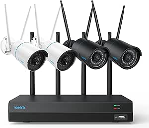 5MP Wireless Security Camera System, 1 x 12CH Wi-Fi NVR with 2TB HDD Pre-Installed, 2 x RLC-510WA-White, 2 x RLC-510WA-Black, DIY System