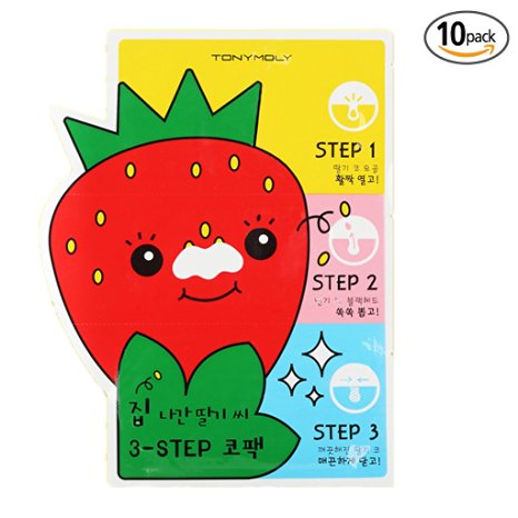 [TONYMOLY] Seedless Strawberry Seeds 3-step Nose Pack 6g (2. 10 Set)