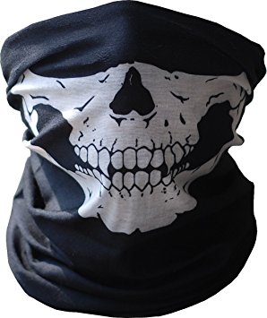 Angelia Call of Duty Black Skull Face Tube Mask Neck Gaiter Dust Shield Seamless Bandana Balaclava