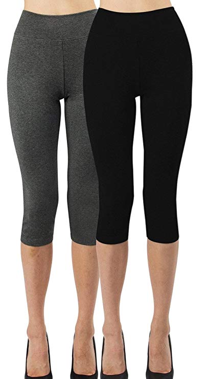 iLoveSIA Women's Yoga Pants Cotton Leggings Pack of 2