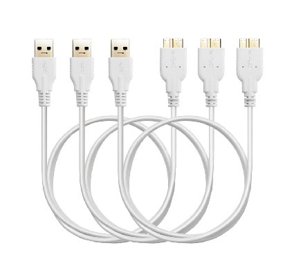 Getwow(TM) Samsung Galaxy S5 / Note 3 Ultra Long 1.5M / 5-Foot Superspeed USB 3.0 Charge and Data Sync Cable (White 3-Pack)