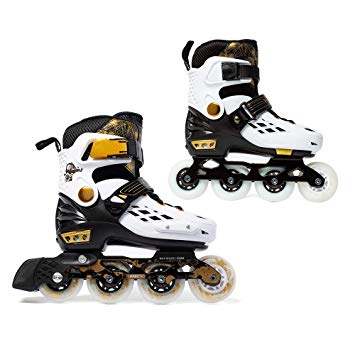 YF YOUFU Adjustable Inline Skates, Rollerblades Adult, Roller Skate for Boys/Girls, Triple Protection, Front Foot Shield, Hard and Strong PU Wheels, Light-up Wheel on Front for Kids & Youth