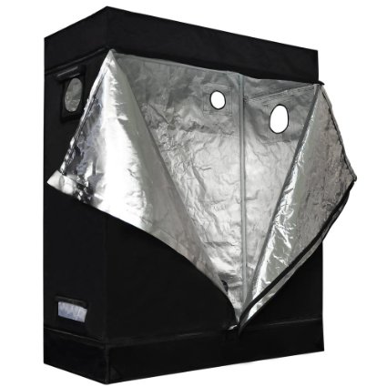 Reflective Mylar Indoor Hydroponic Grow Tent: 48x24x60 Inch (4ft x 2ft x 5ft)
