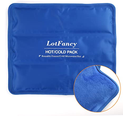 Reusable Ice Pack with Flannel Backing, Large Hot Cold Therapy Compress for Shoulder Back Knee Hip Elbow, Medical Heating Cooling Gel Pack for Sport Injuries Migraine Muscle Joint Pain, 13.8”x11.8”