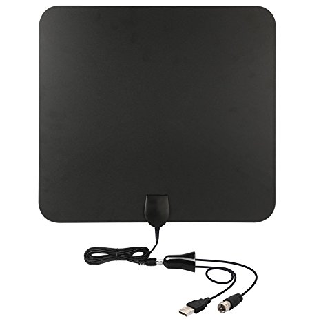 HD TV Antenna-50 Mile Range with Detachable Amplifier Signal Booster and 10ft High Performance Coax Cable - Upgraded Version Better Reception