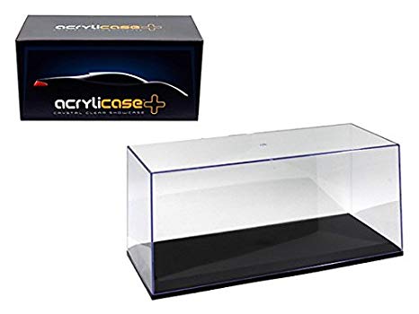 Acrylicase Clear Display Show CASE for 1/18 Diecast Car Black Base