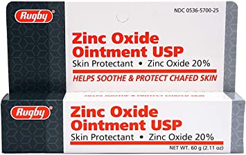 Rugby Zinc Oxide 20 Skin Protectant Ointment Relief for Diaper Rash Chafed Skin Poison Ivy, Clear, 2.11 Ounce