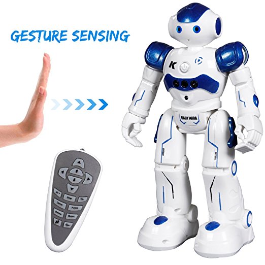 SGILE Remote Control RC Robot Toys Interactive Walking Singing Dancing Smart Robotics for Kids Boys Girls Programmable Gesture Sensing Robot Kit Blue