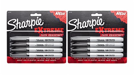 Sharpie Extreme Permanent Markers, Black, 8-Count