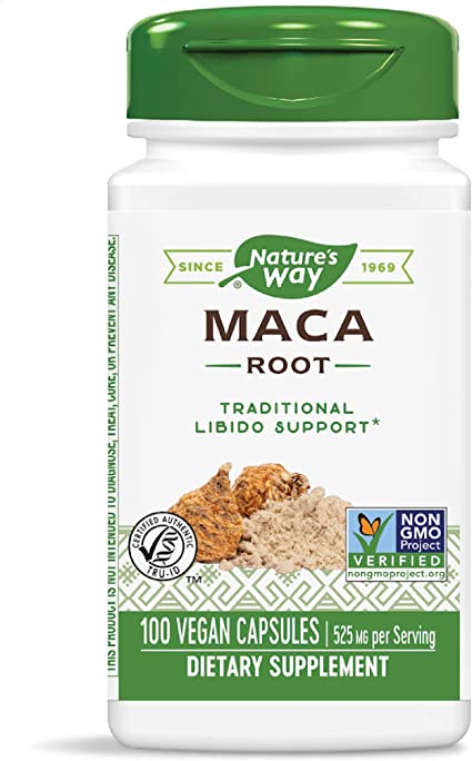 Nature's Way Premium Herbal Maca Root 525 mg, 100 Capsules