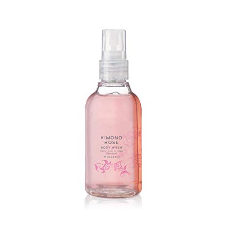 Thymes - Kimono Rose Petite Body Wash with Pump - Hydrating Shower Gel with Soft Vanilla Rose Scent - Travel Size - 2.5 oz