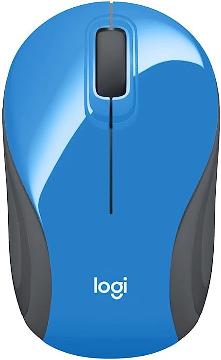 Logitech Wireless Mini Mouse M187 Ultra Portable, 1000 DPI Optical Tracking, 3-Buttons, PC/Mac/Laptop - Blue