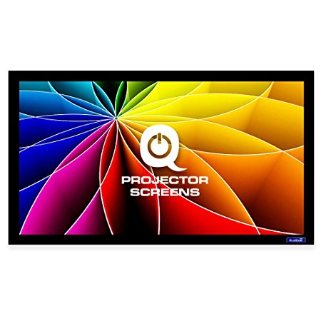 QualGear 120-Inch Fixed Frame Projector Screen, 16:9 4K HD Ultra White at 1.2 Gain (QG-PS-FF6-169-120-W)