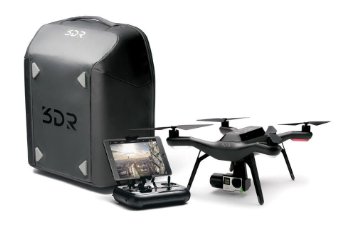 3DR Solo smart drone bundle with gimbal, backpack, battery, and 8 propellers