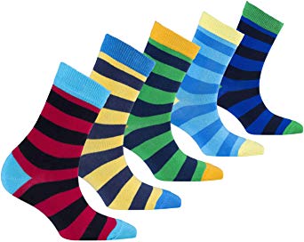 Socks n Socks-Kids 5-pair Fun Cool Cotton Colorful Dress Crew Socks Gift Box