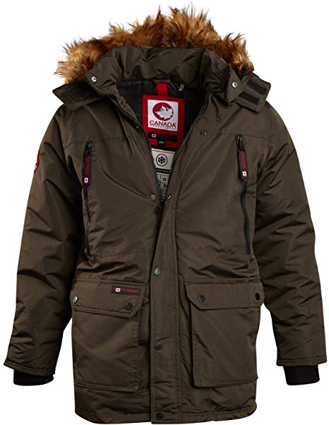 Canada Weather Gear Mens Heavyweight Teflon Parka Jacket with Removable Hood