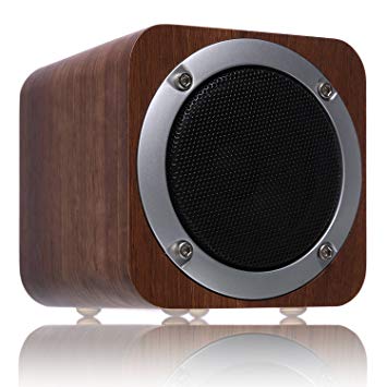 Bluetooth Speakers Wooden, ZENBRE F3 6W Portable Bluetooth 4.1 Speakers with 70mm Big-Driver, Wireless Computer Speaker with Enhanced Bass Resonator (Black)