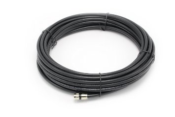 30' feet black RG6 coax, coaxial cable with two male F-pin Male connectors for Satellite, DIRECTV, Dish Network, Comcast, Verizon FIOS, Charter, FTA, OTA, HD Antennas, and off-air Channels