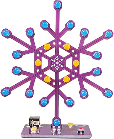 Soldering Practice Kit Snowflake Shaped LED Project Kit for School and Home Teaching Learning Electronic, Ideal Gift for Family and Friends