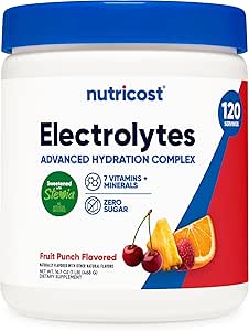 Nutricost Electrolyte Complex Powder (120 Servings, Fruit Punch) - Hydration Supplement Drink Mix with Vitamins and Minerals