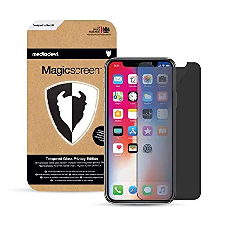 MediaDevil Privacy Glass Screen Protector for iPhone 11 Pro Max and iPhone XS Max - Tempered Glass Security Filter (1-Pack)