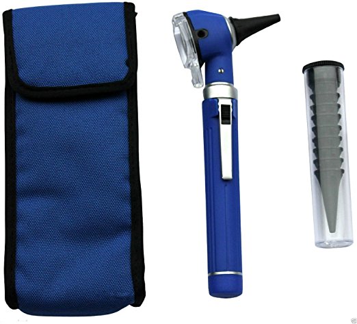 Otoscope - Compact Pocket Size Fiber ENT Optic Otoscope Blue Color by ZZZRT traders