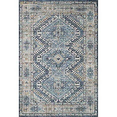 Loloi II Skye SKY-03 Traditional Power Loomed 2' 6" x 7' 6" Runner Rug in Denim and Natural (SKYESKY-03DENA2676)