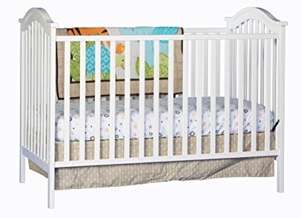 Stork Craft Hampton Fixed Side Convertible Crib, White